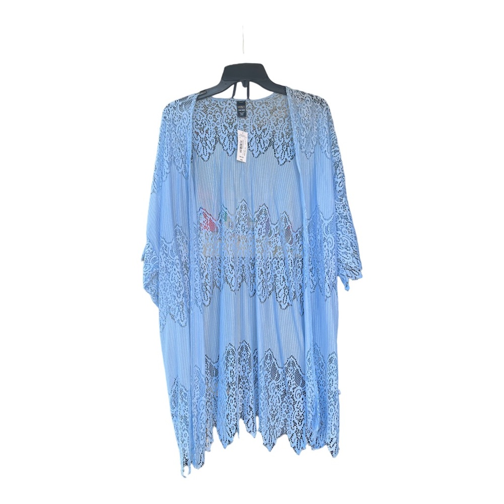 Mix It Womens Blue Lace Western Open Front Cardigan *One Size*NWT